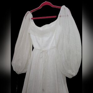 NWT XS Saints + Secrets Sparkle Puff Sleeve Mini Dress